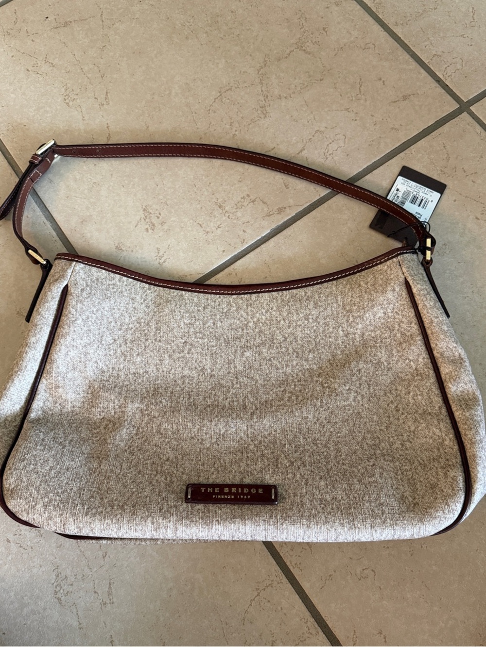 The Bridge Beige & Brown Shoulder Bag